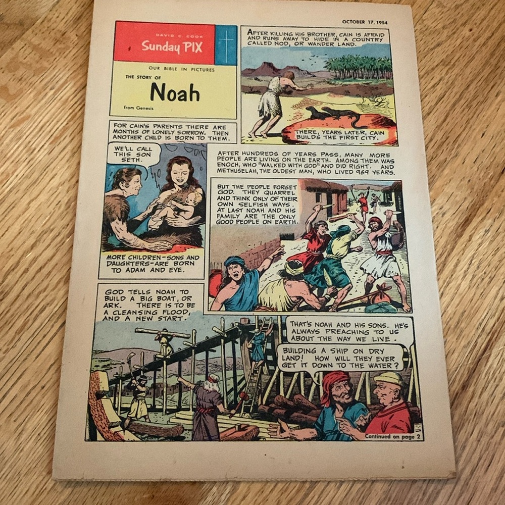Vintage Sunday School 1954 12 page comic book w some wear
